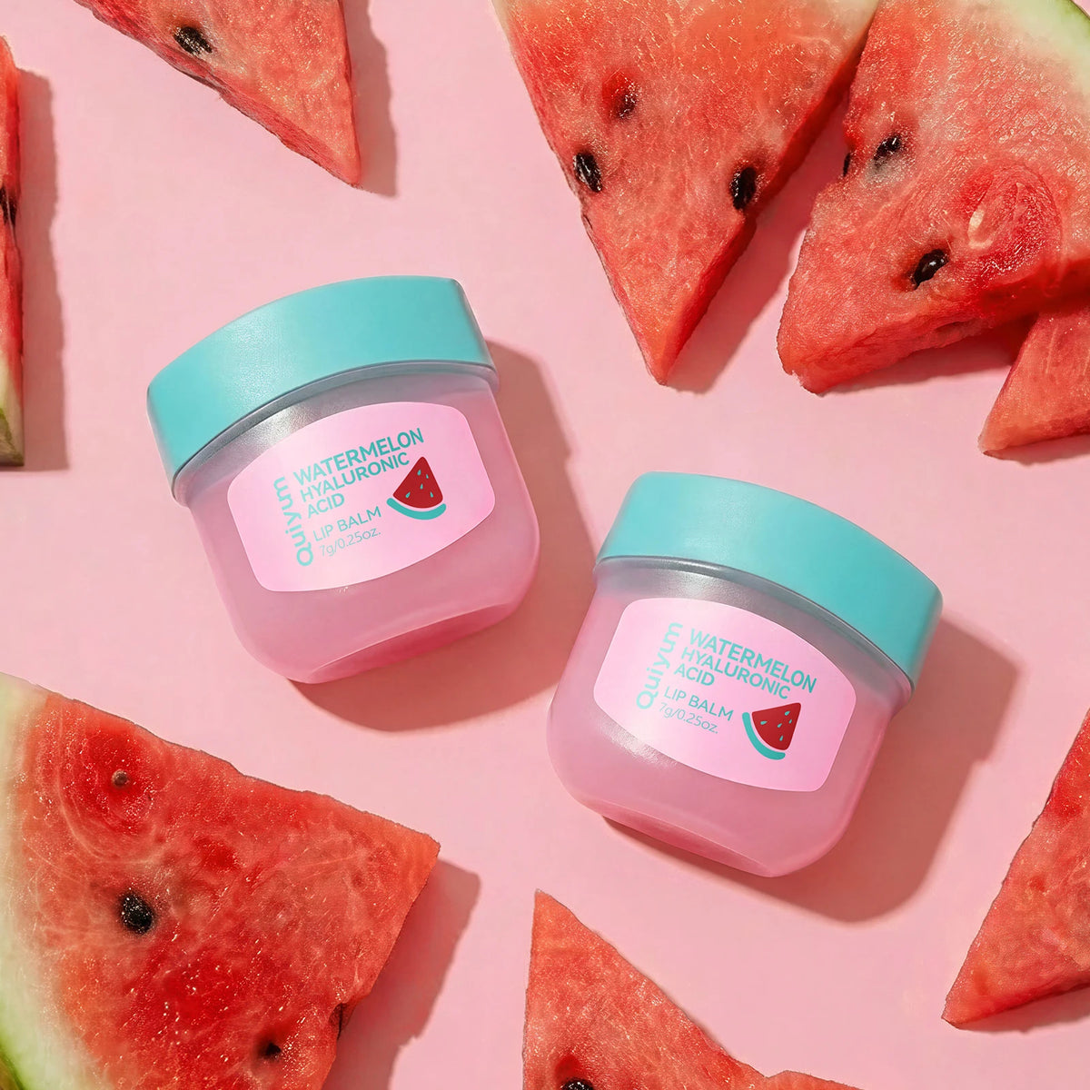 Quiyum Watermelon Hyaluronic Acid Lip Balm 7g Rich Moisturizing Non-Sticky with Shea Butter & Vitamin B5
