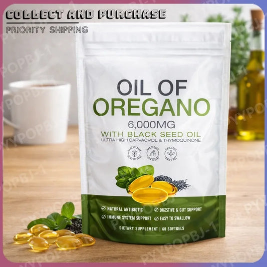 Oil Softgels with Organic Black Seed Oil for Immune & Digestive Support Natural Herbal Wellness Supplement 60 Count Per Bottle