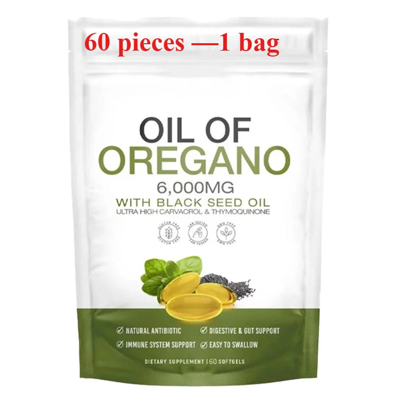 Oil Softgels with Organic Black Seed Oil for Immune & Digestive Support Natural Herbal Wellness Supplement 60 Count Per Bottle