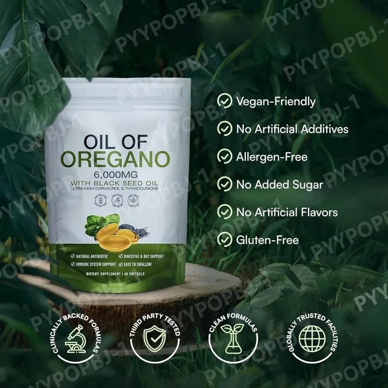 Oil Softgels with Organic Black Seed Oil for Immune & Digestive Support Natural Herbal Wellness Supplement 60 Count Per Bottle