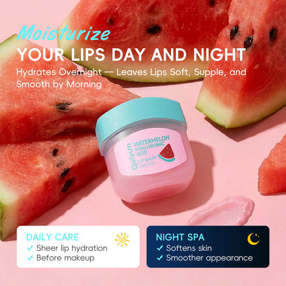 Quiyum Watermelon Hyaluronic Acid Lip Balm 7g Rich Moisturizing Non-Sticky with Shea Butter & Vitamin B5