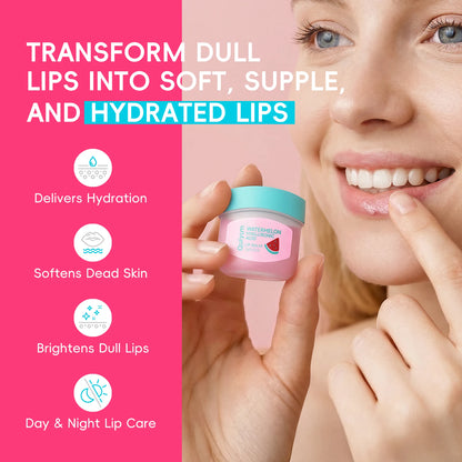 Quiyum Watermelon Hyaluronic Acid Lip Balm 7g Rich Moisturizing Non-Sticky with Shea Butter & Vitamin B5
